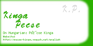 kinga pecse business card